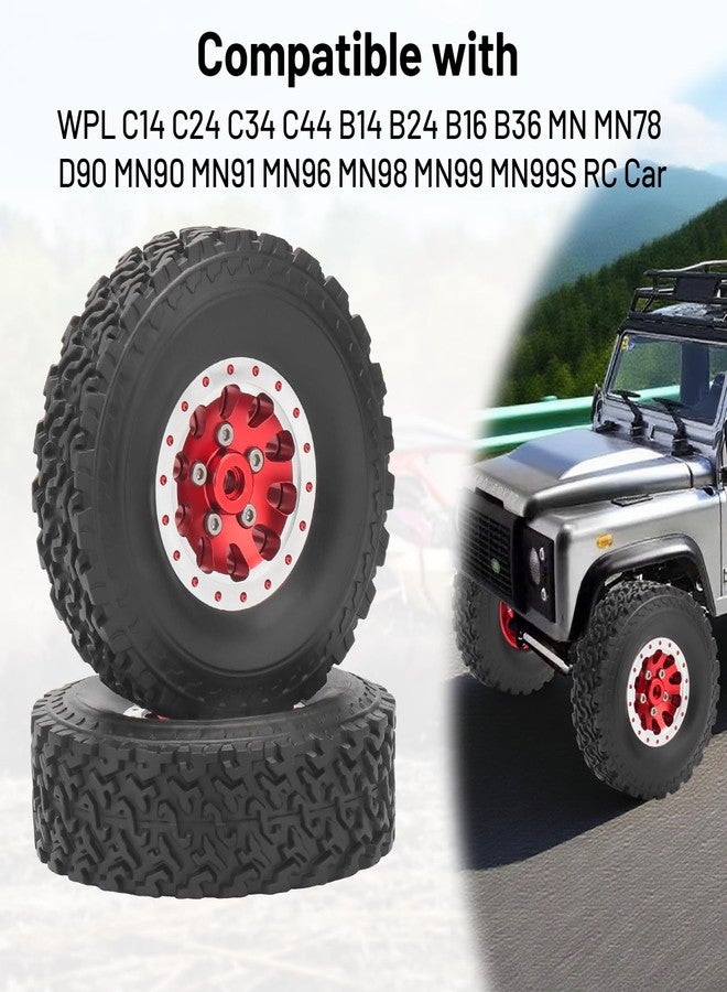 عجلات وإطارات دايتوكو 1/12 بيدلوك للسيارات التي تعمل بالتحكم عن بعد WPL C14 C24 C34 C44 B14 B24 B16 B36 MN MN78 D90 MN90 MN91 MN96 MN98 MN99 MN99S (أحمر) - Image 3